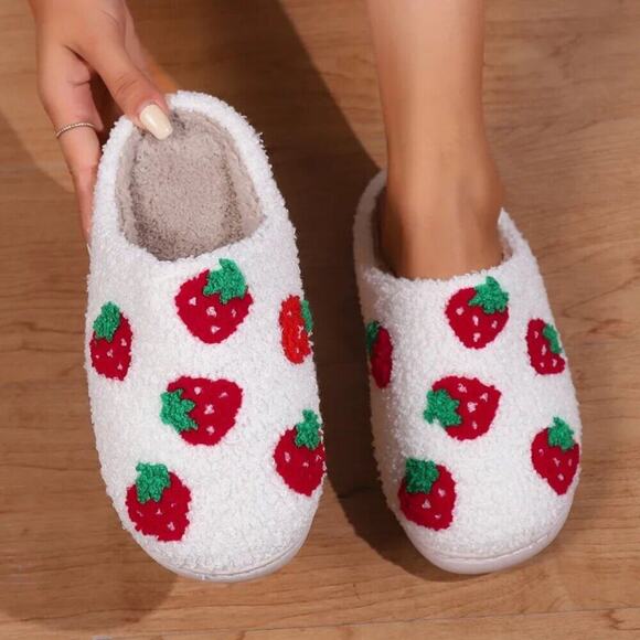 2/$30 NEW Cute Strawberry Fruit Slippers - Picture 1 of 10